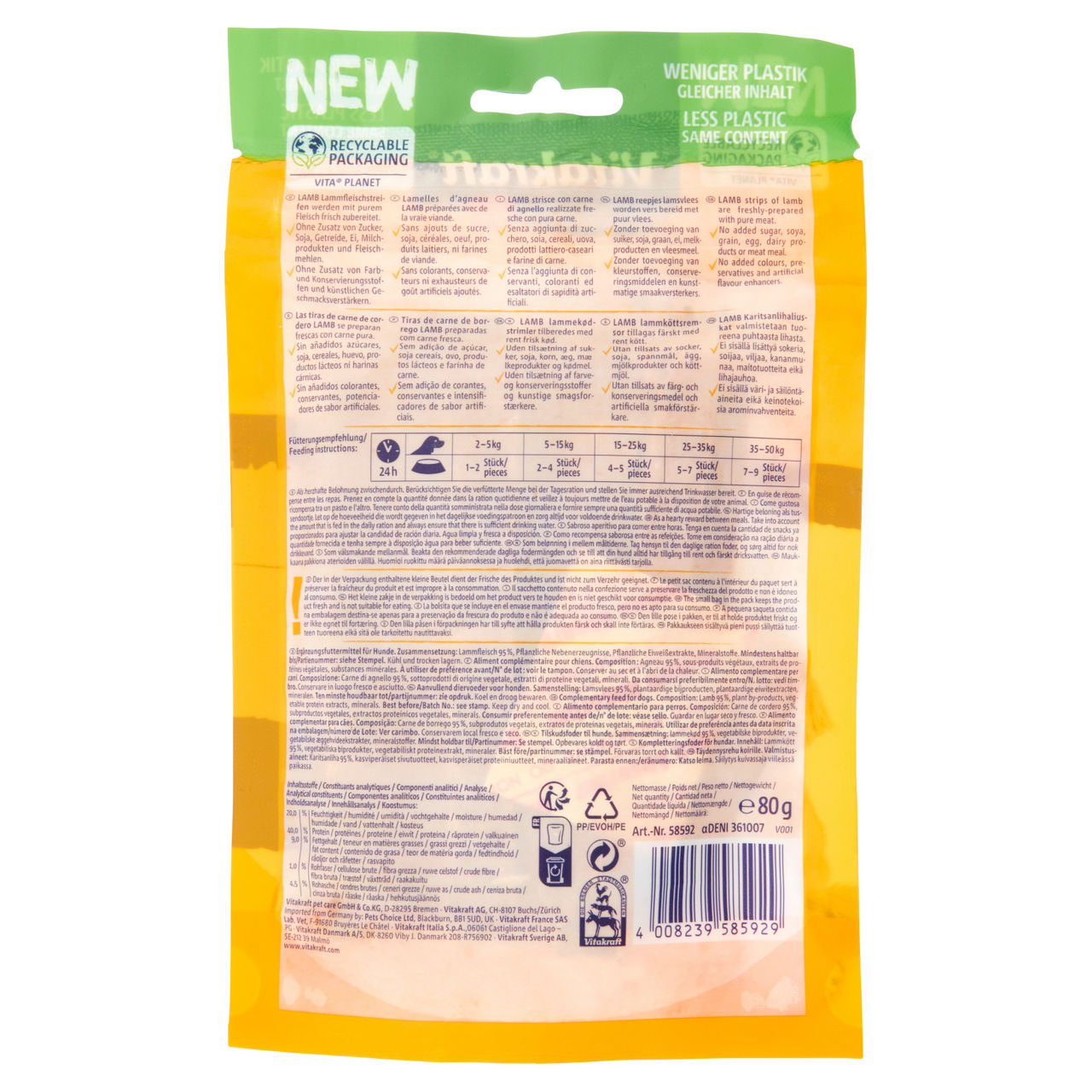 Snack per cani strisce con carne di agnello 80 gr - Immagine 41