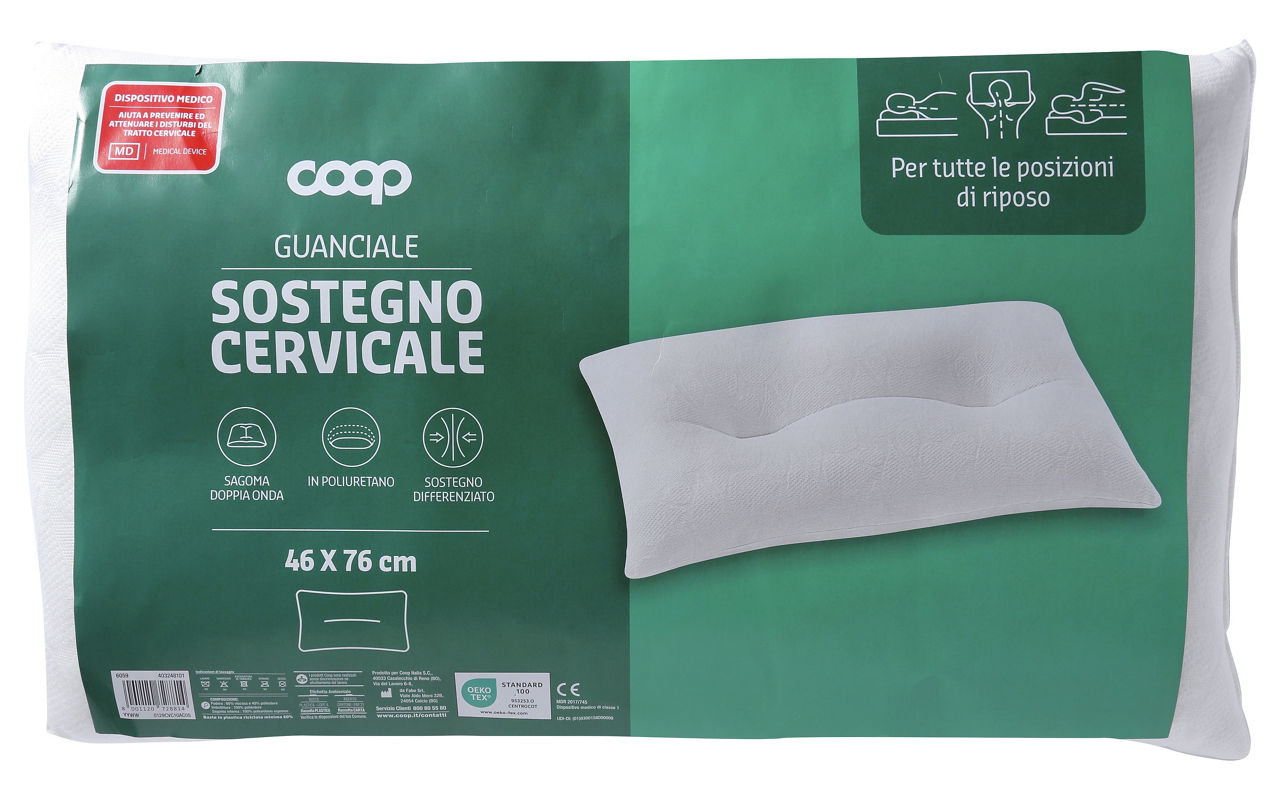 Guanciale presidio medico sostegno cervicale 46x76 cm - Immagine 01