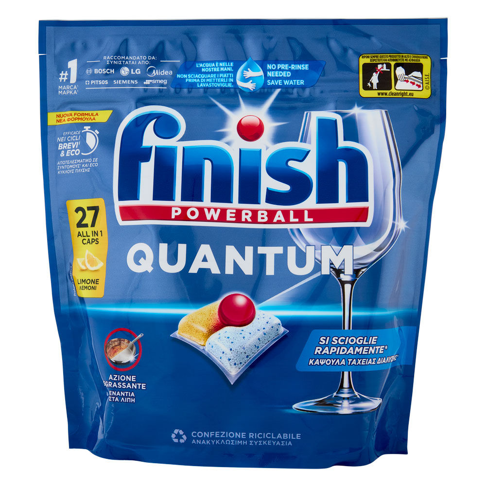 Detersivo lavastoviglie in tabs Quantum limone 27 pz