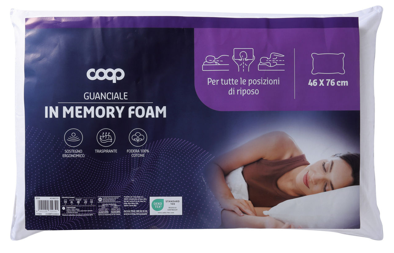 Guanciale in memory foam cm 46x76 cm - Immagine 01