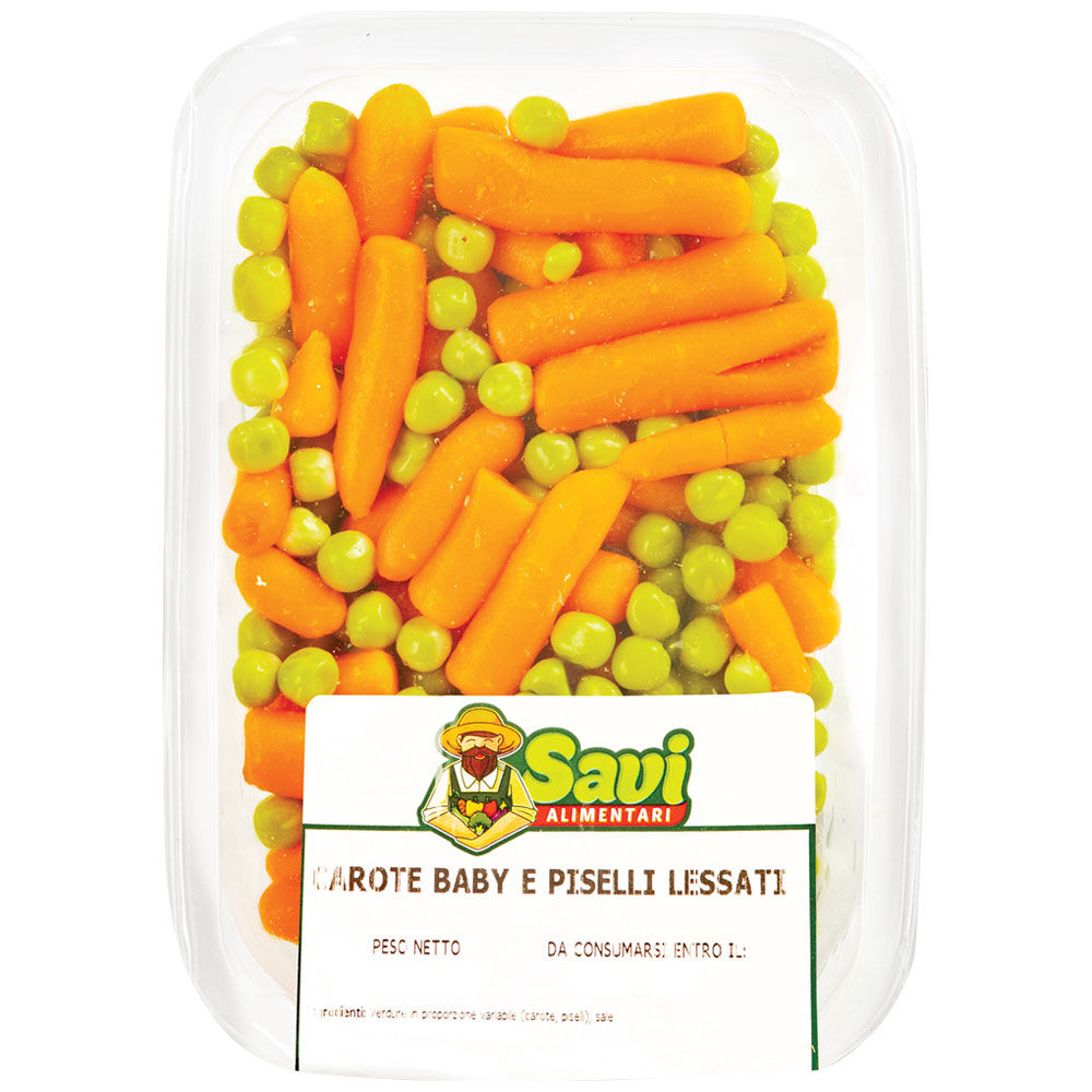 Carote baby e piselli lessati 220 gr