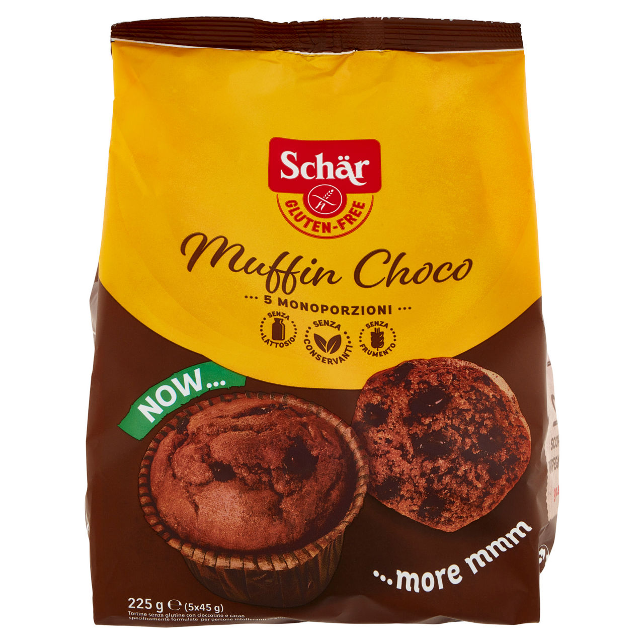 Muffin al cioccolato senza glutine e senza lattosio 5 pz