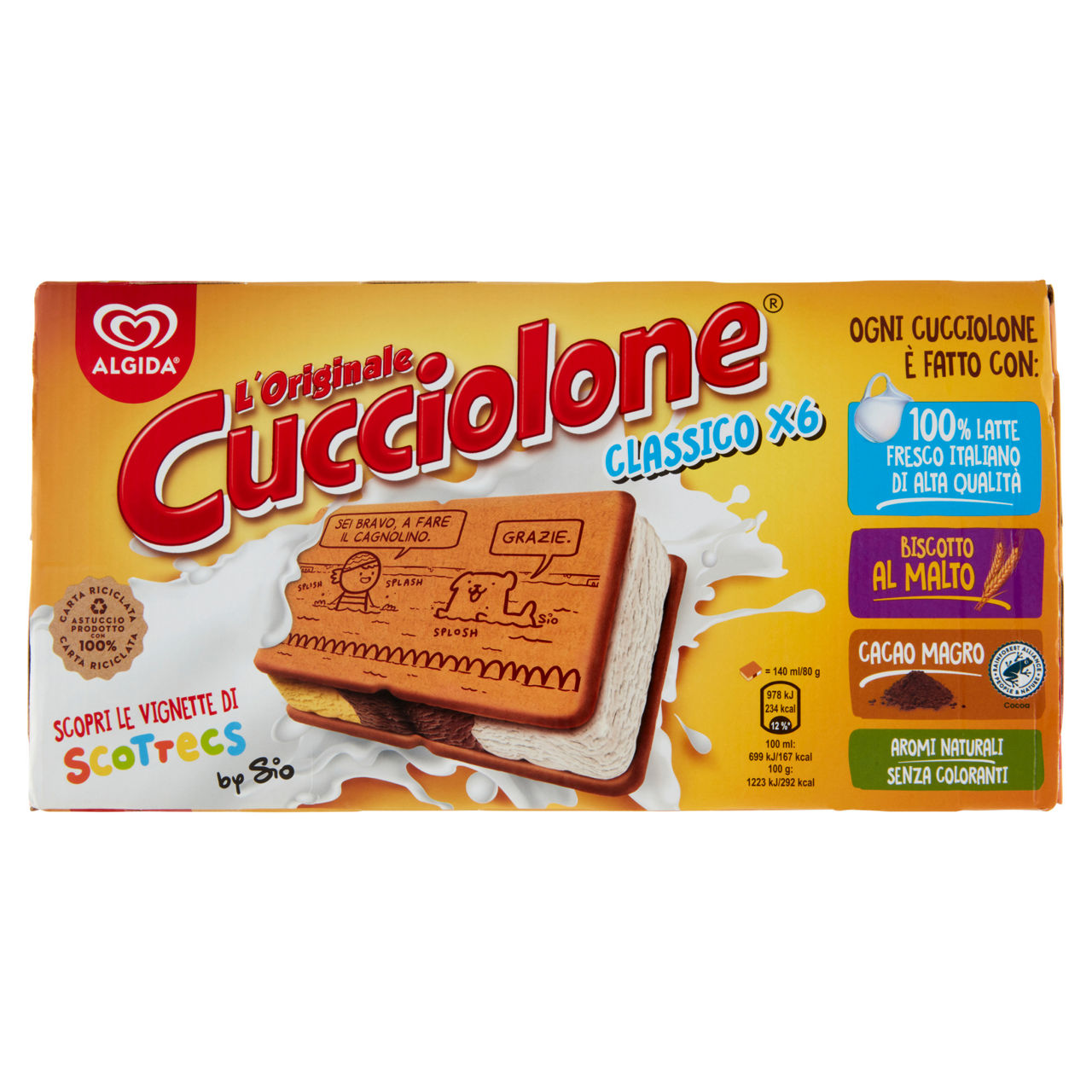 Biscotto gelato Cucciolone 6 pz 480 gr - Immagine 01