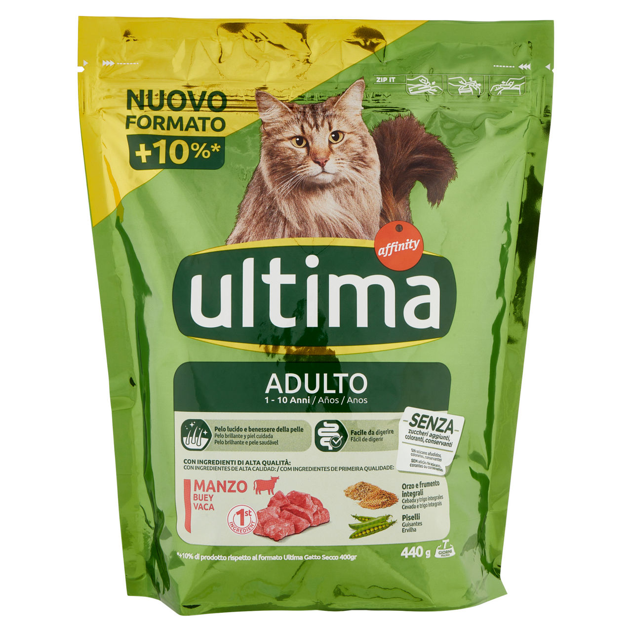 Croccantini per gatti adulti manzo e riso 440 gr - Immagine 01