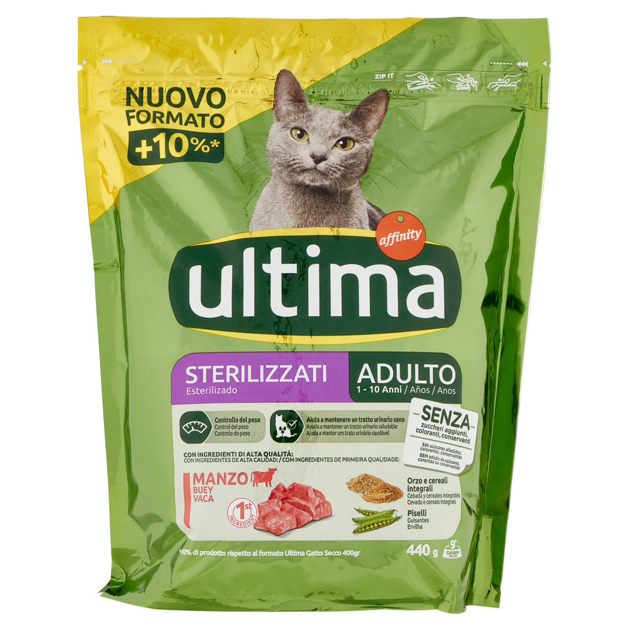 Croccantini per gatti sterilizzati adulti manzo 440 gr