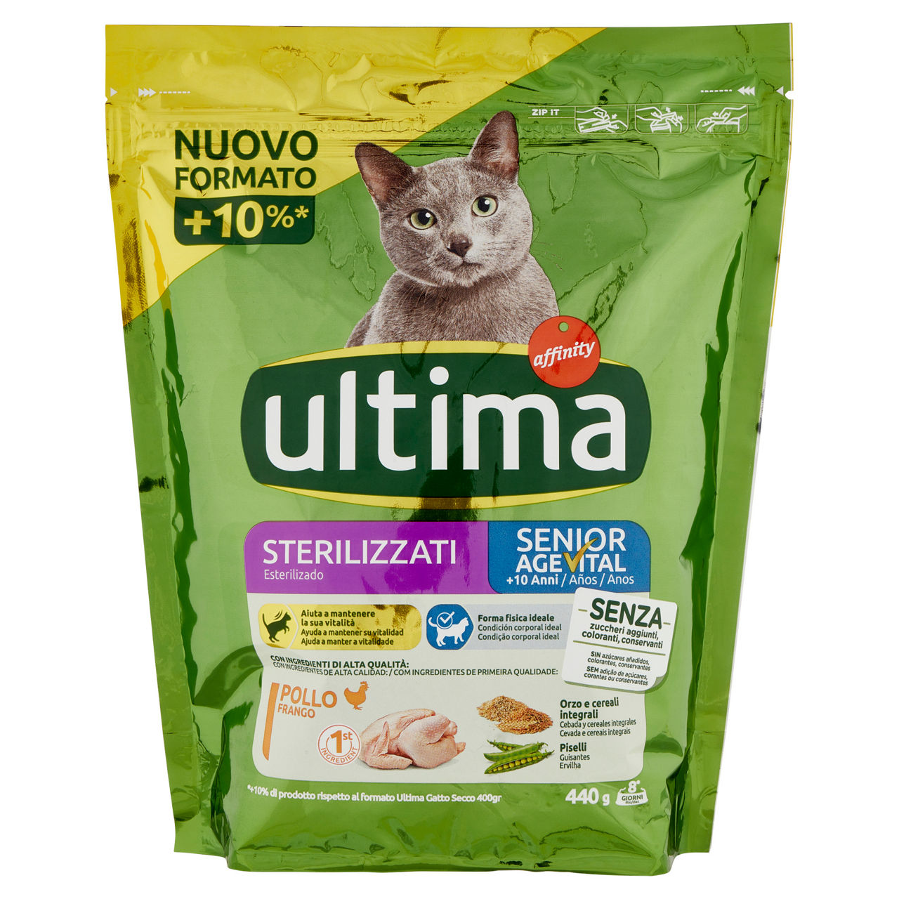 Croccantini per gatti sterilizzati senior 440 gr - Immagine 01