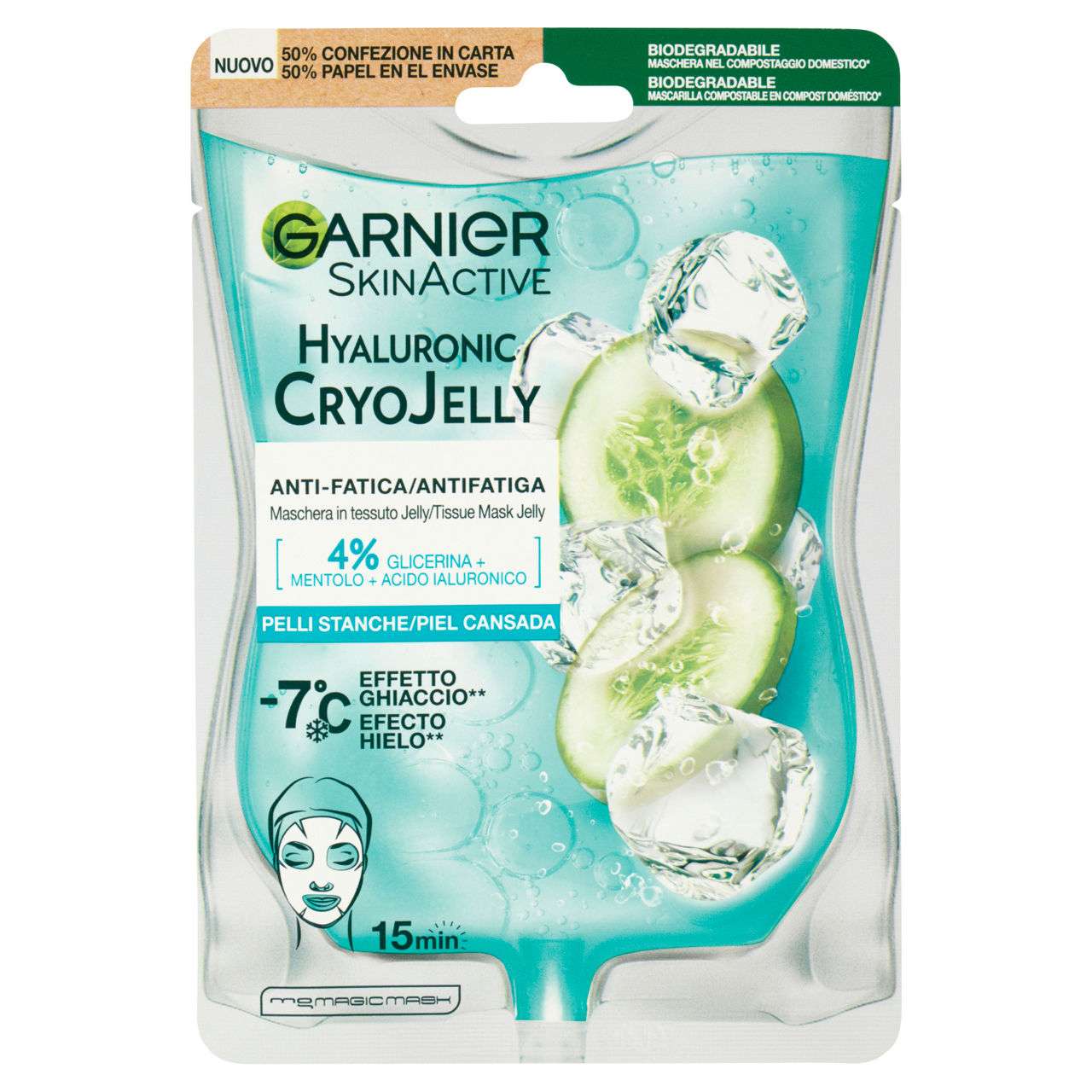 Maschera viso in tessuto Cryo Jelly anti fatica 1 pz