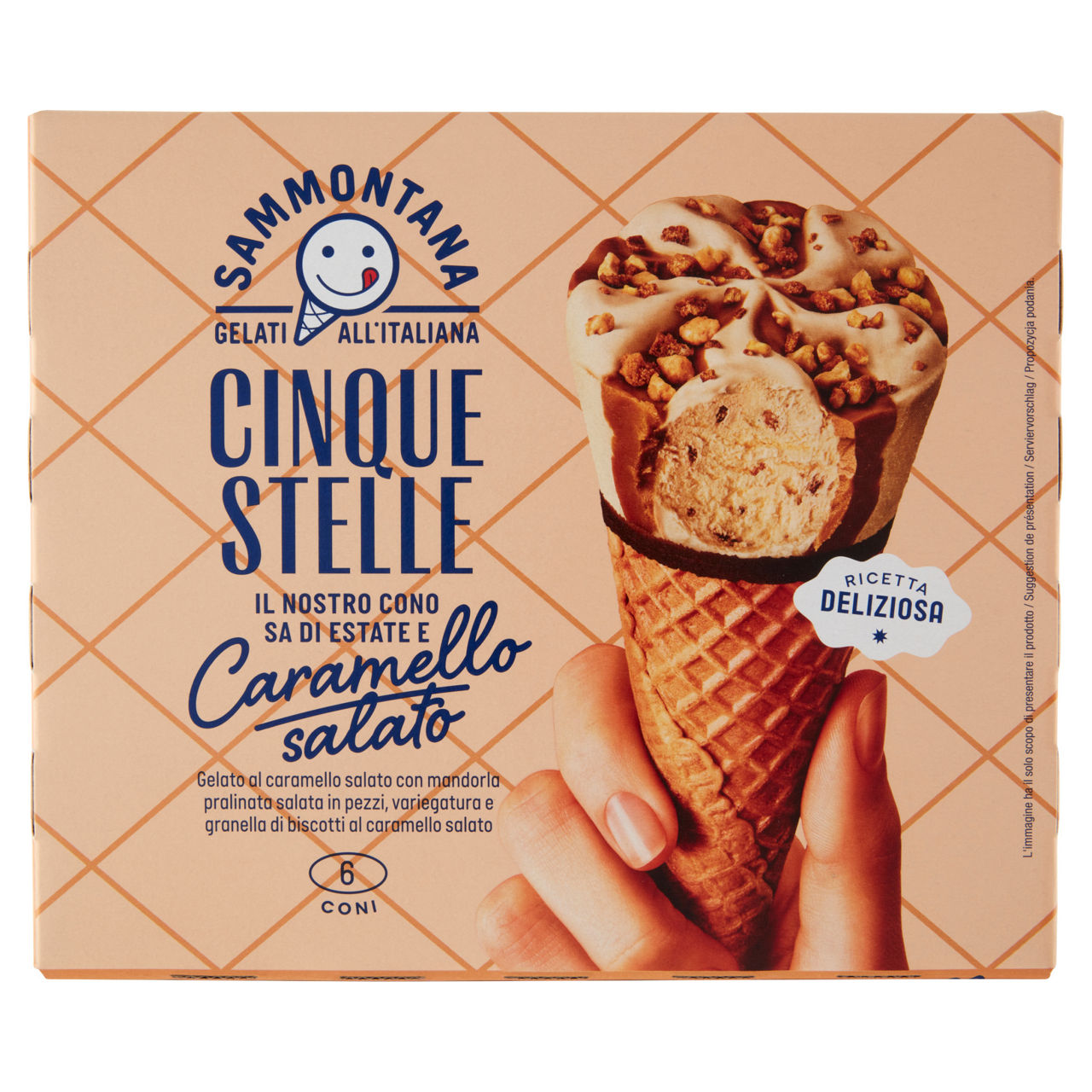 Cono gelato al caramello salato 6 pz 360 gr - Immagine 01