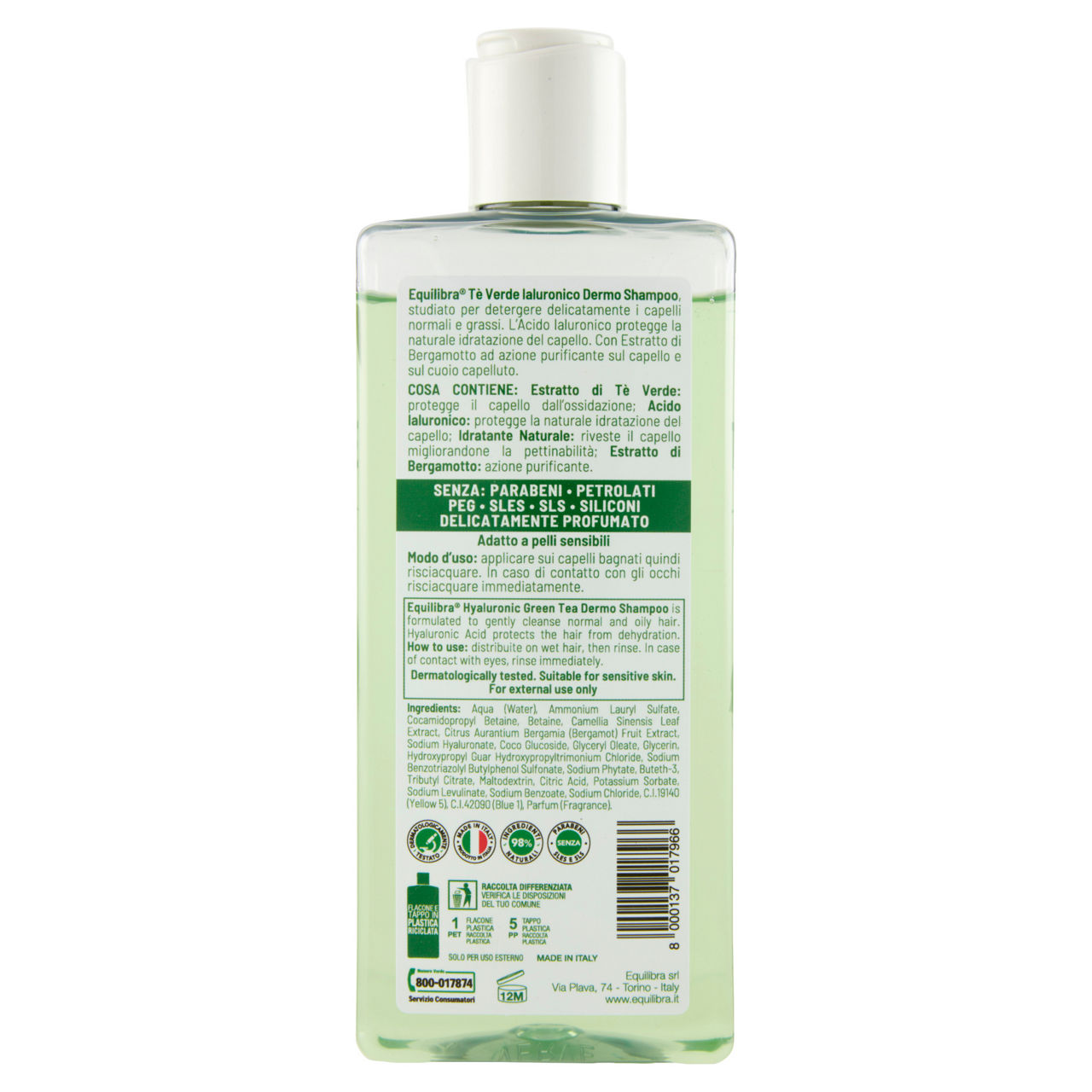 Shampoo equilibra te' verde acido ialuronico ml 265 - Immagine 21