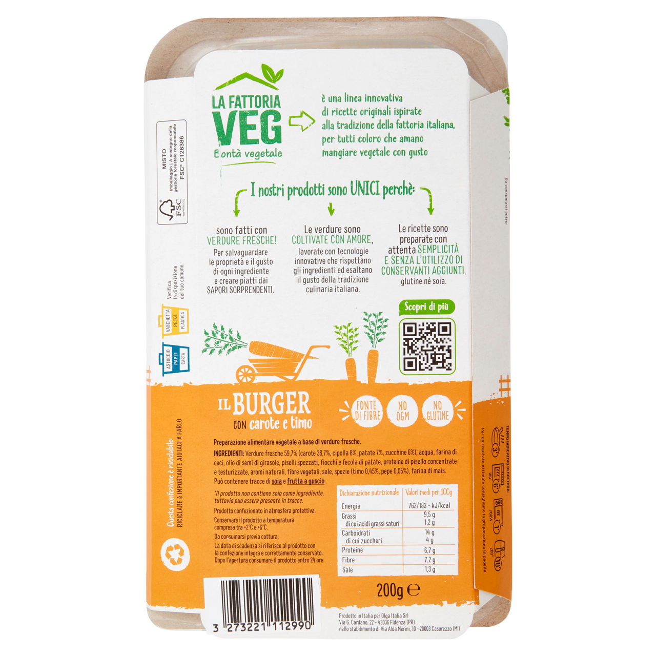 Burger vegetale di carote e timo 200 gr - Immagine 21