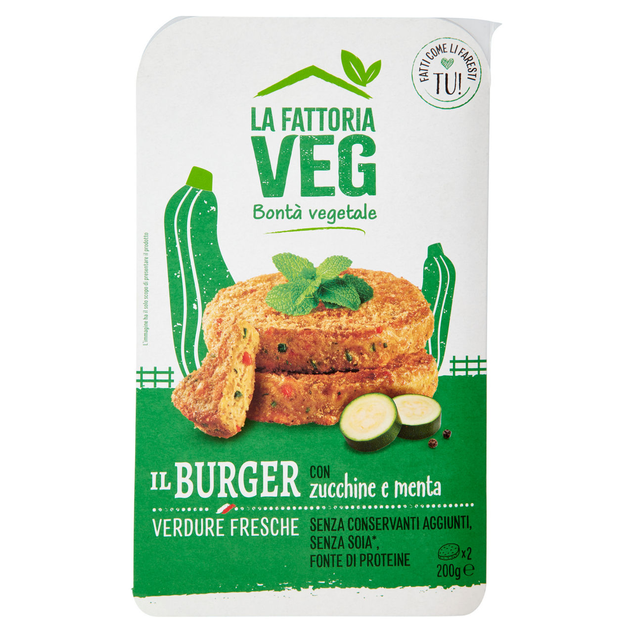 Burger vegetali con zucchine e menta 2 pz 200 gr - Immagine 01