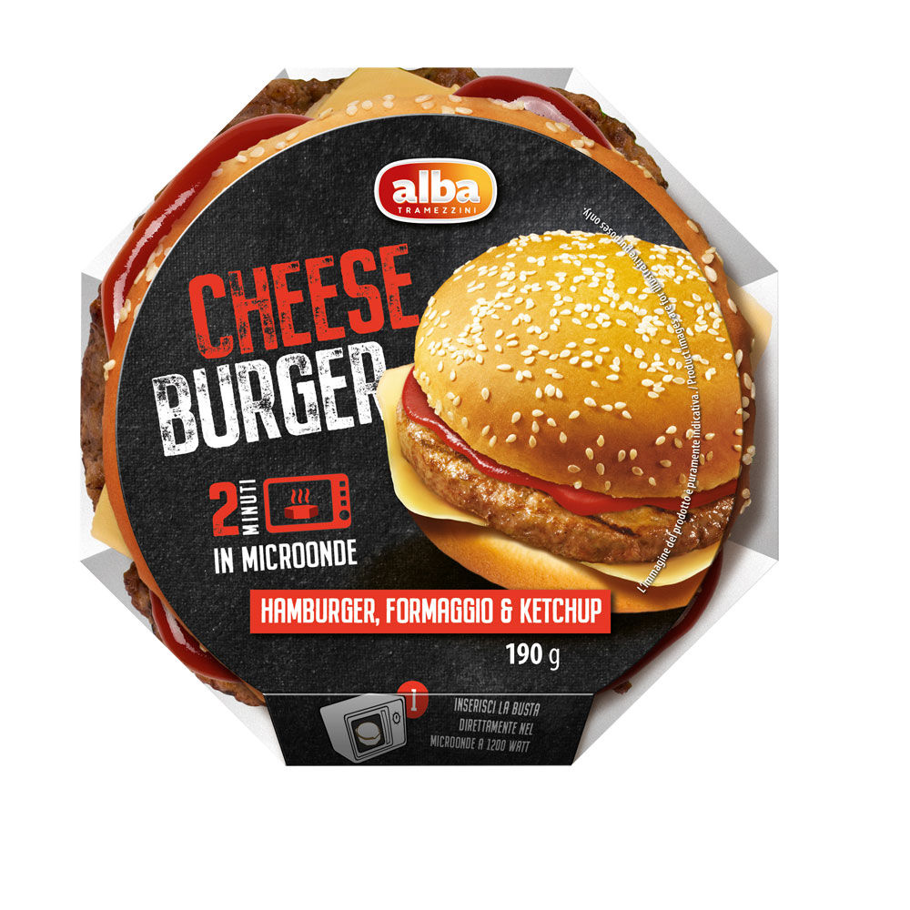 Cheese Burger hamburger formaggio e ketchuo 190 gr
