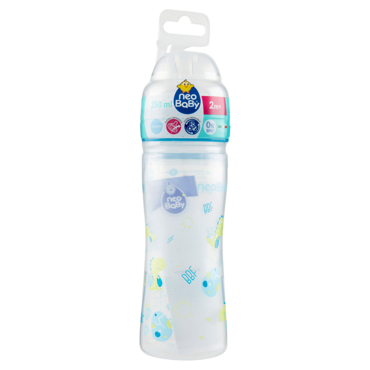 Biberon pp silicone 250ml dino blu - Immagine 01