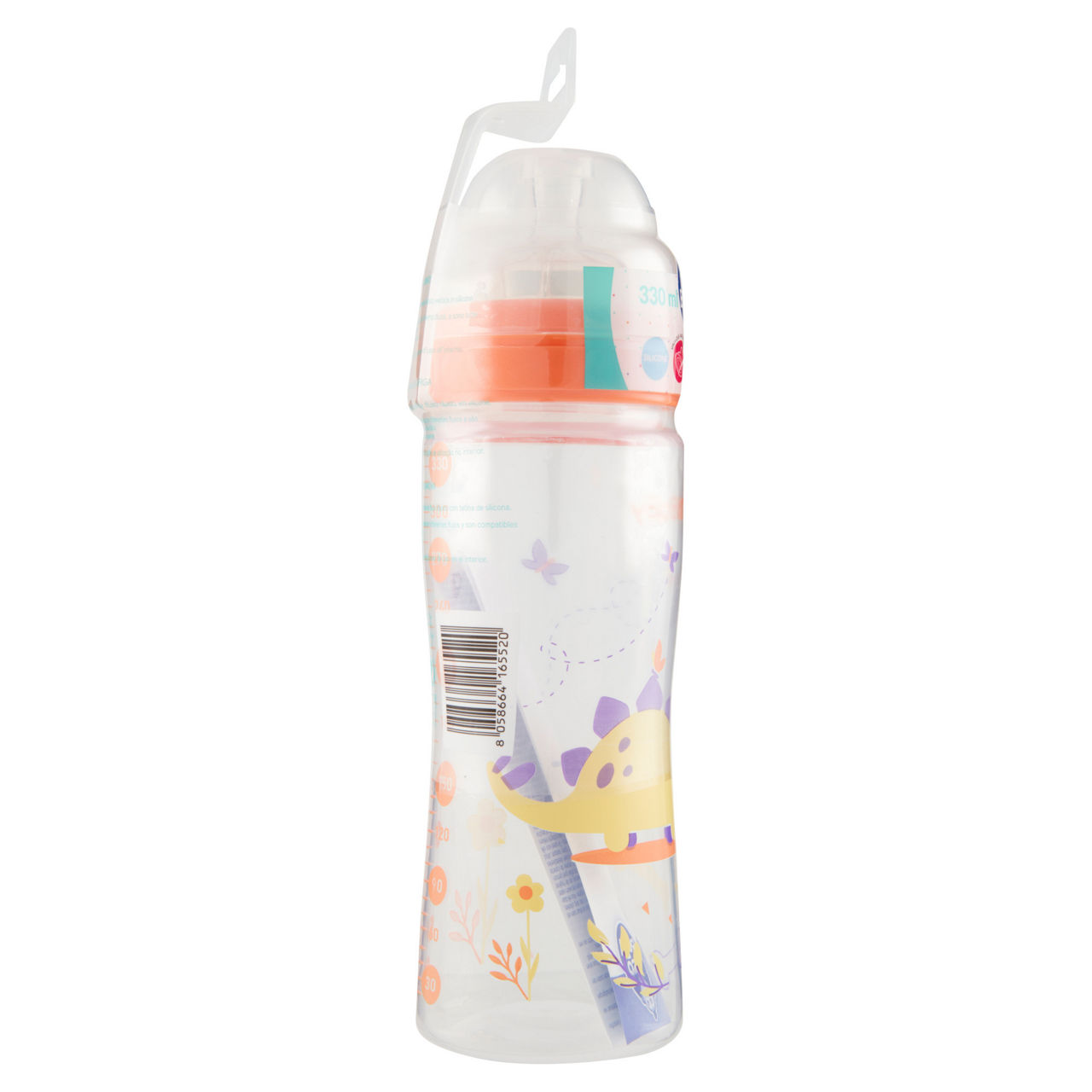 Biberon pp silicone 330ml dino arancio - Immagine 11