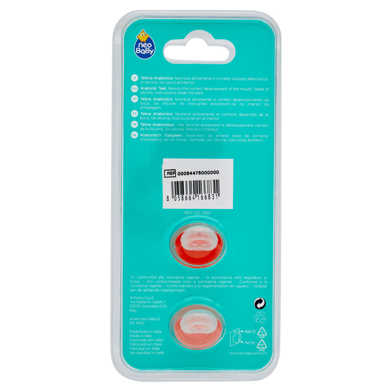 Conf.2 succhietto silicone medio dino arancio - Immagine 11
