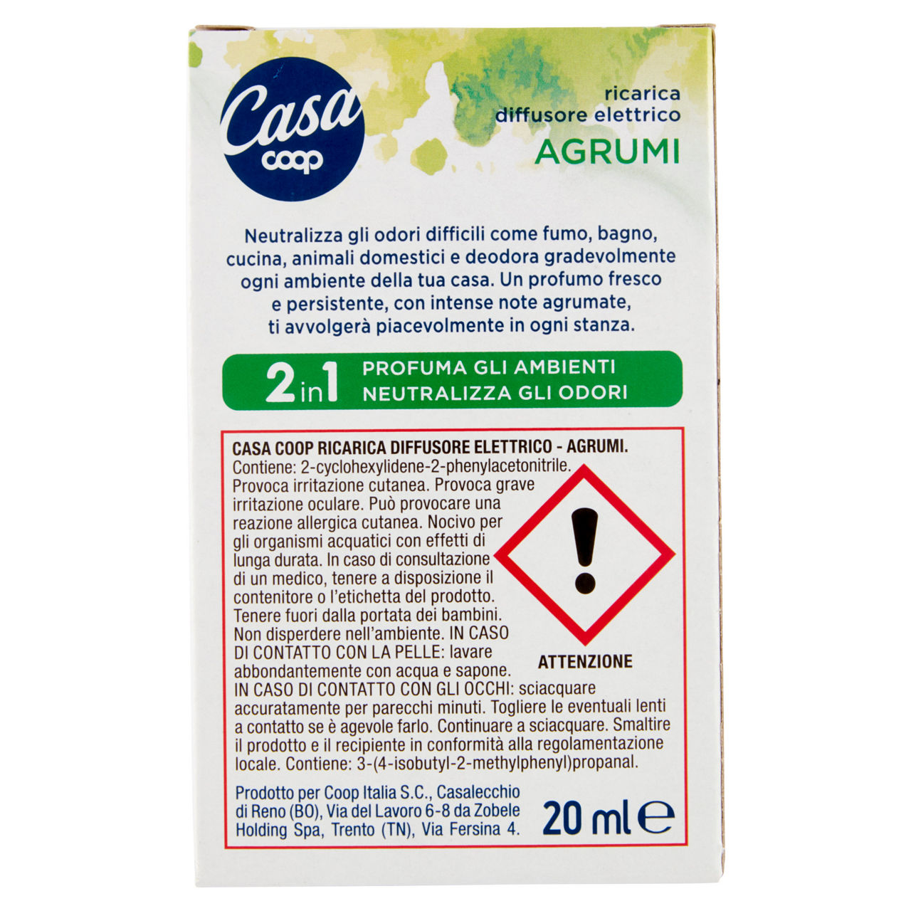 Ricarica per diffusore elettrico coop casa  - agrumi (citrus, lime) 20ml - Immagine 21