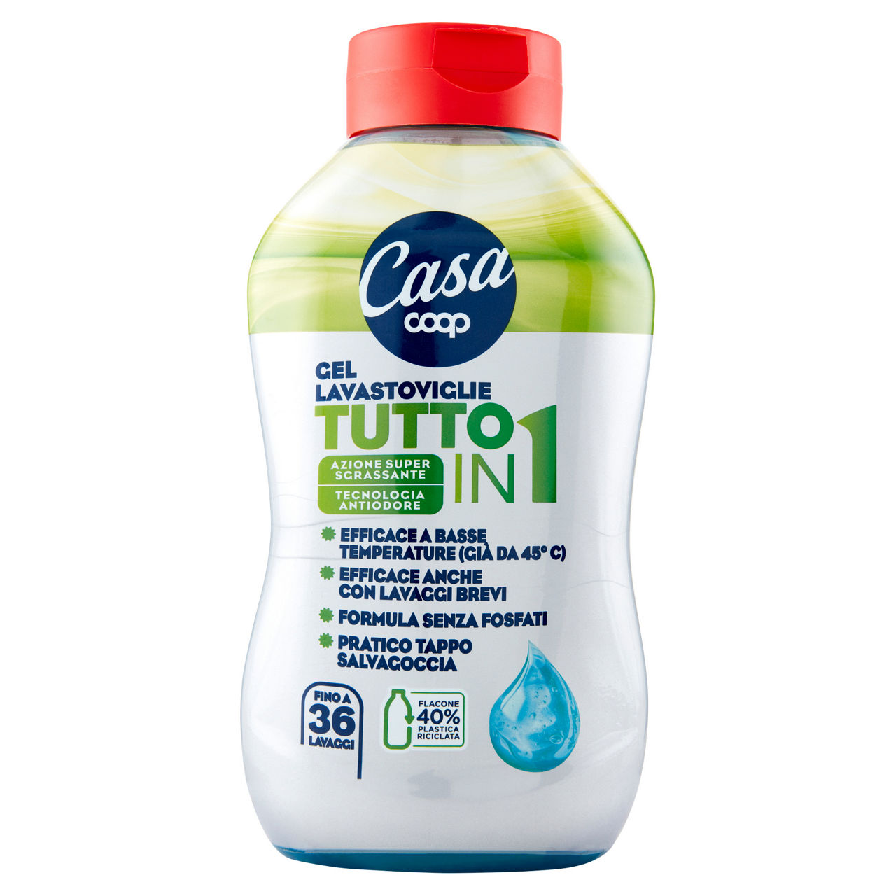 Gel lavastoviglie tutto in 1 coop casa sgrassante antiodore 36 lv l 0.648