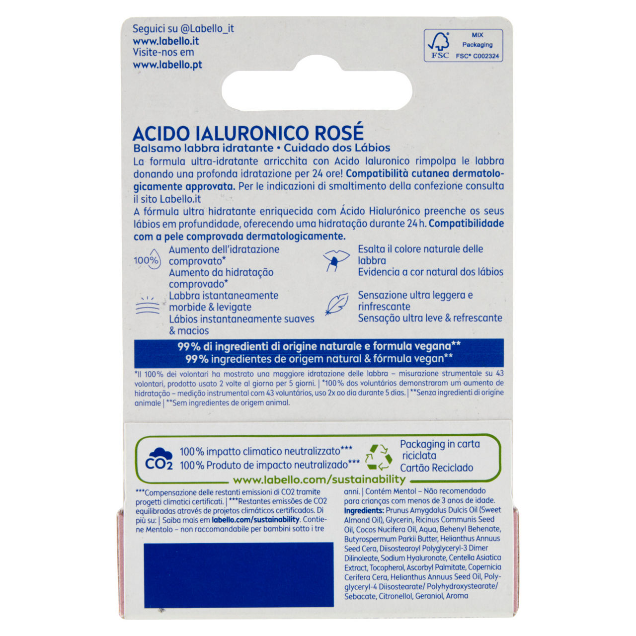 Labello balsamo labbra acido ialuronico rose' ml 5,2 pz.1 - Immagine 11