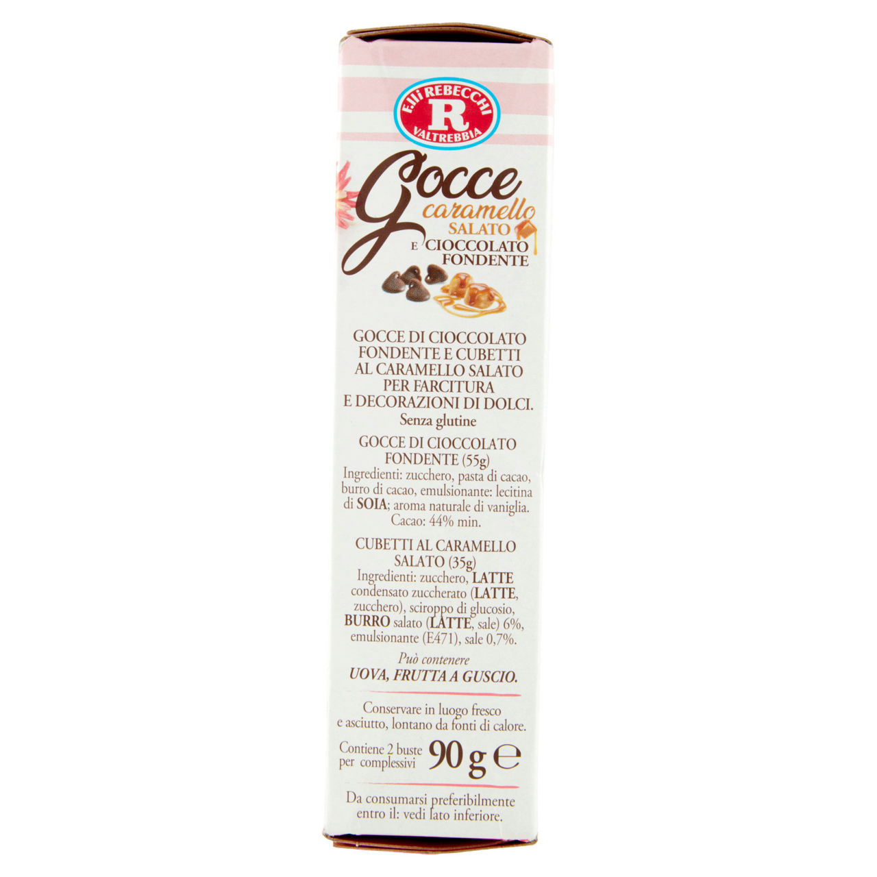 GOCCE CIOCCOLATO FONDENTE E CARAMELLO SALATO ASTUCCIO REBECCHI G90 - Immagine 11