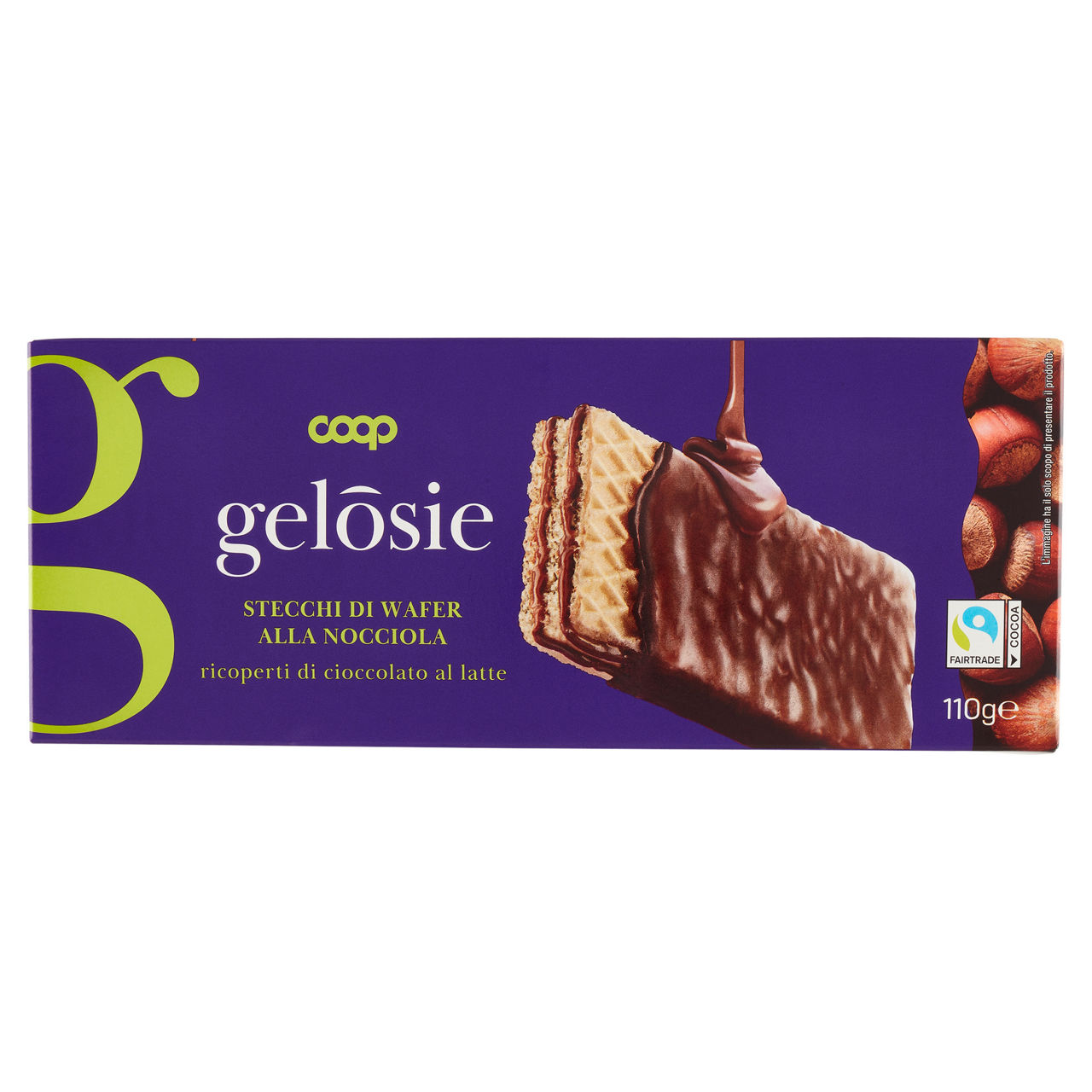 Stecchi di wafer alla nocciola ricoperti di cioccolato al latte 110 gr - Immagine 01