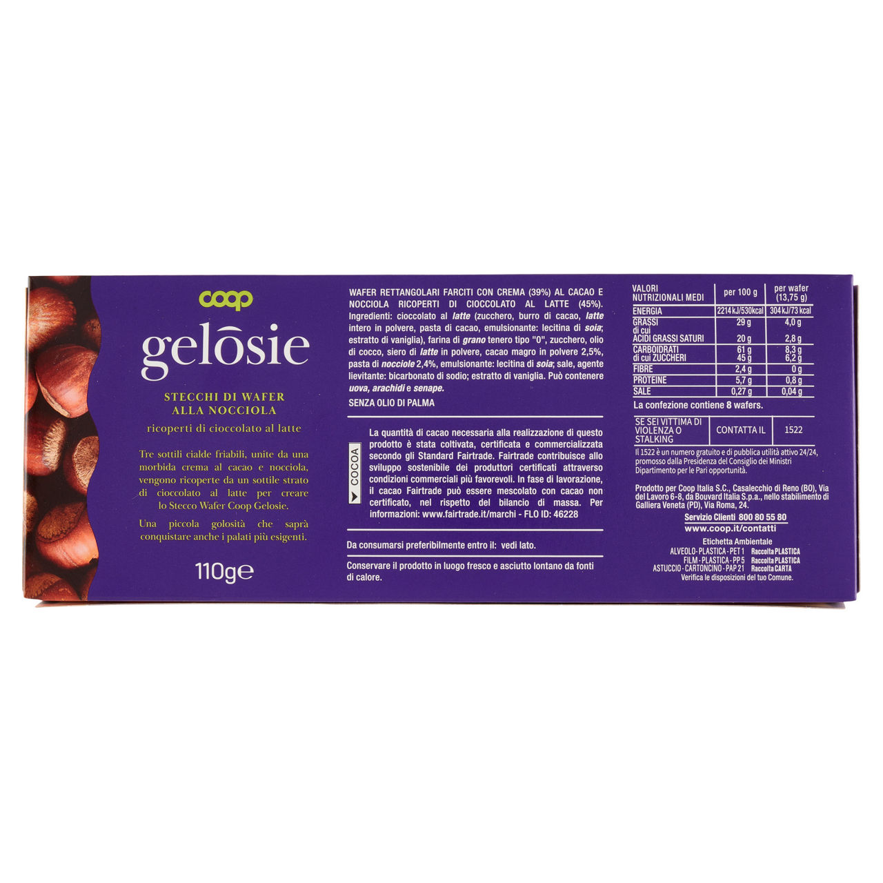 Stecchi di wafer alla nocciola ricoperti di cioccolato al latte 110 gr - Immagine 61
