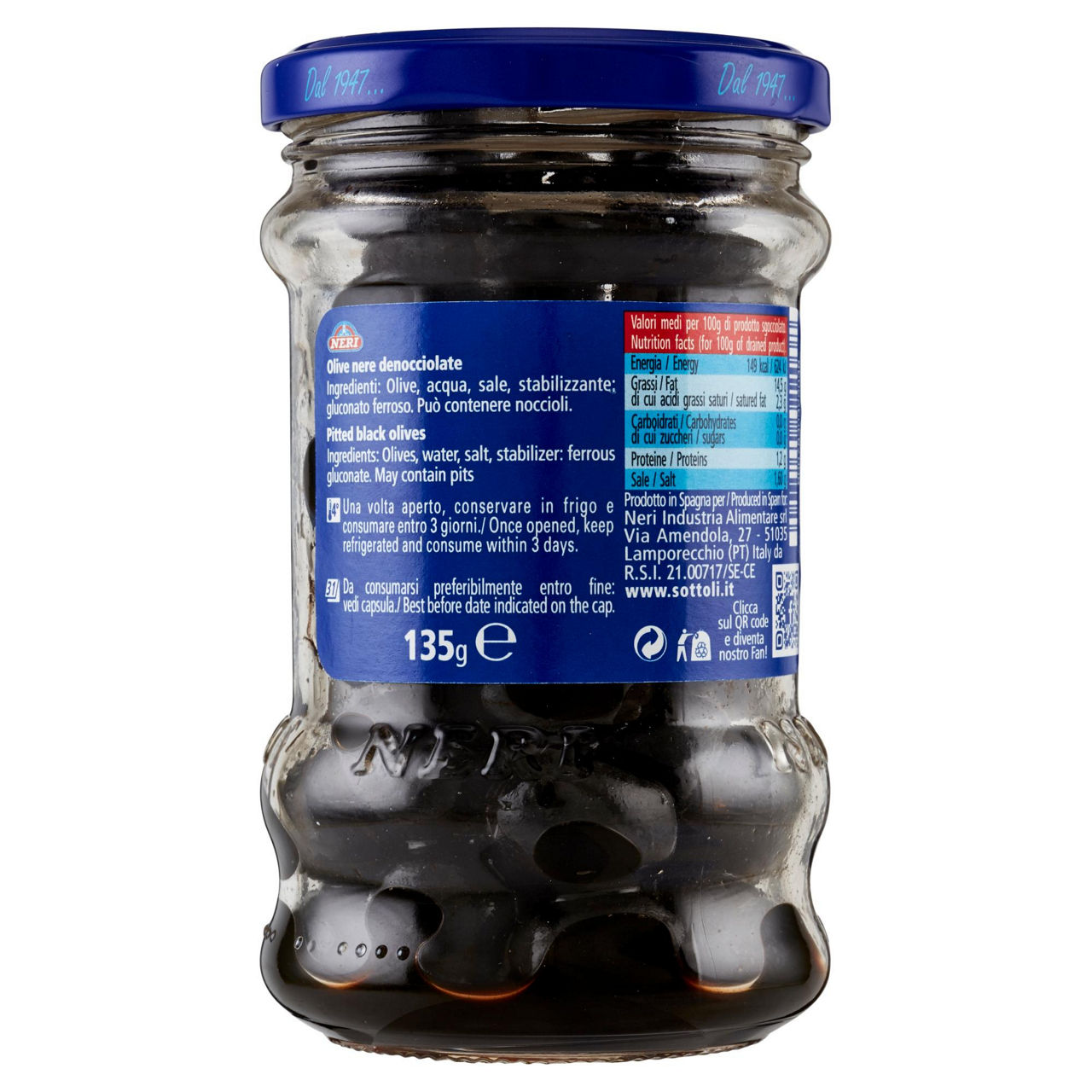 Olive nere denocciolate senza liquido neri g135 - Immagine 51
