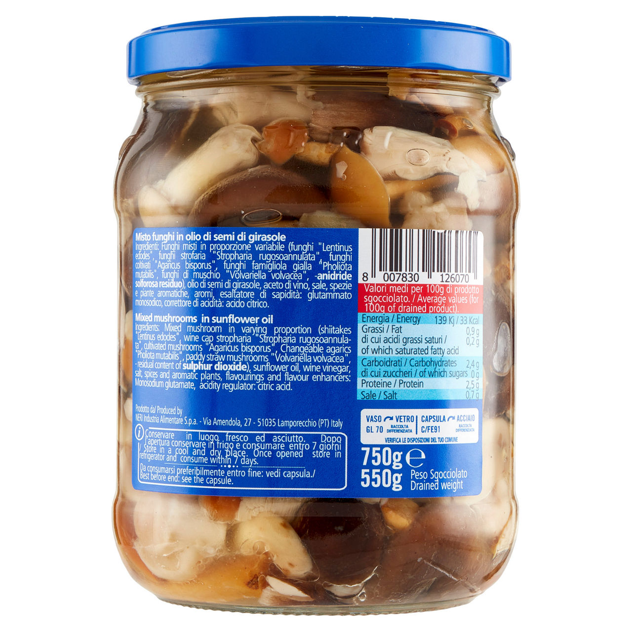 Misto funghi in olio di semi di girasole 750 gr - Immagine 11