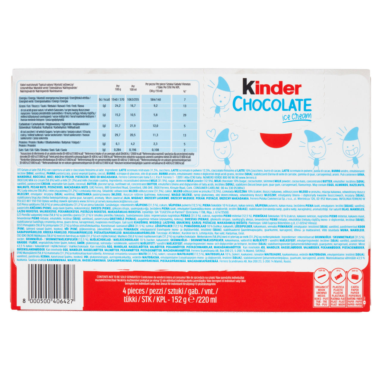 Stecco gelato Kinder Chocolate 4 pz 152 gr - Immagine 11