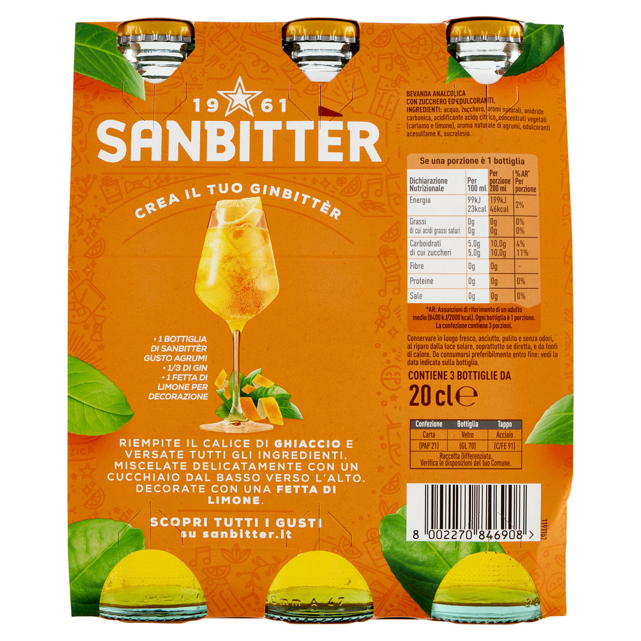 Aperitivo analcolico agrumi 3 pz x 200 ml - Immagine 51