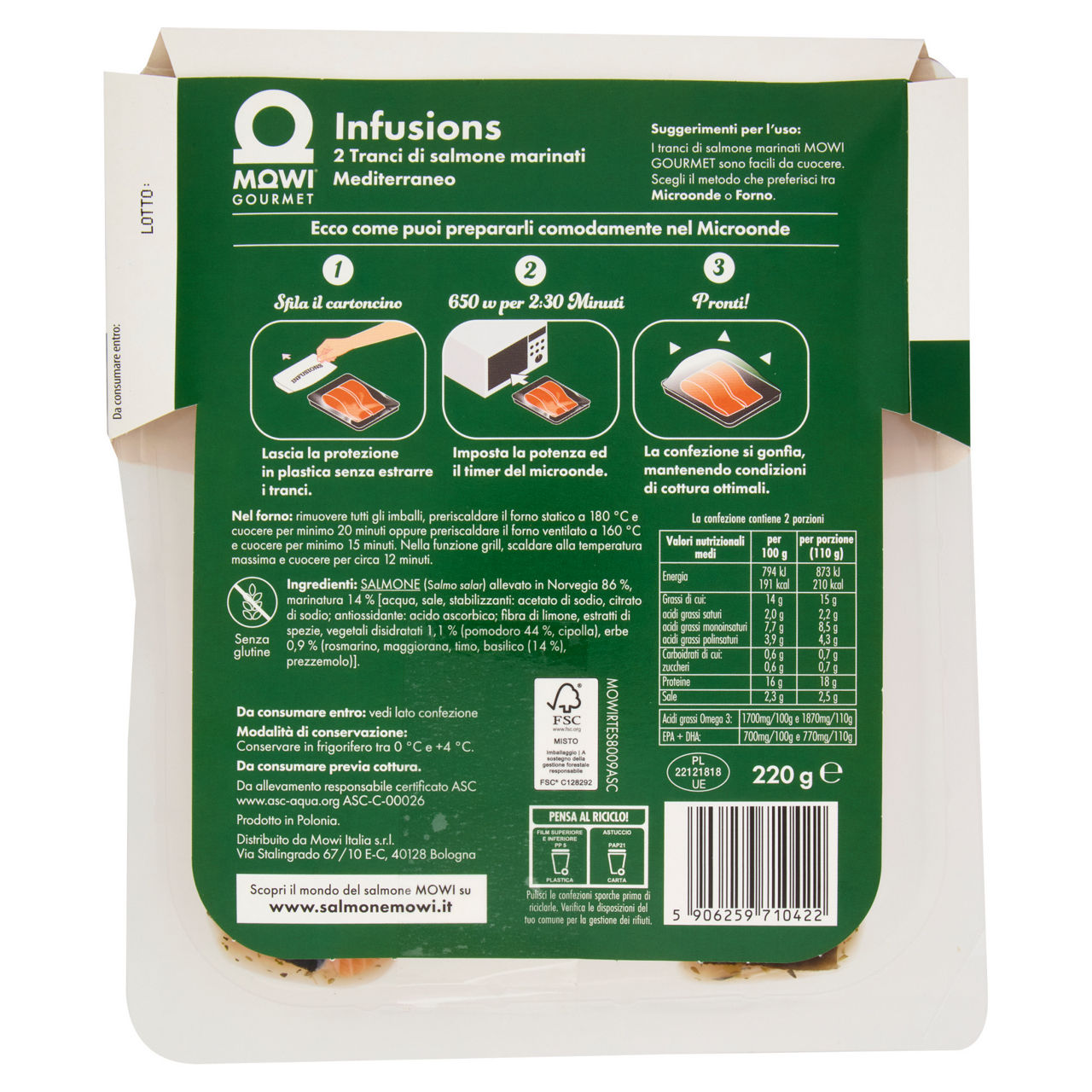 Tranci di salmone marinati Mediterraneo 2 pz 220 gr - Immagine 41