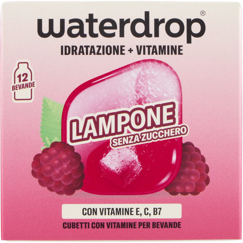 Cubetti con vitamine per bevande gusto lampone 12 pz