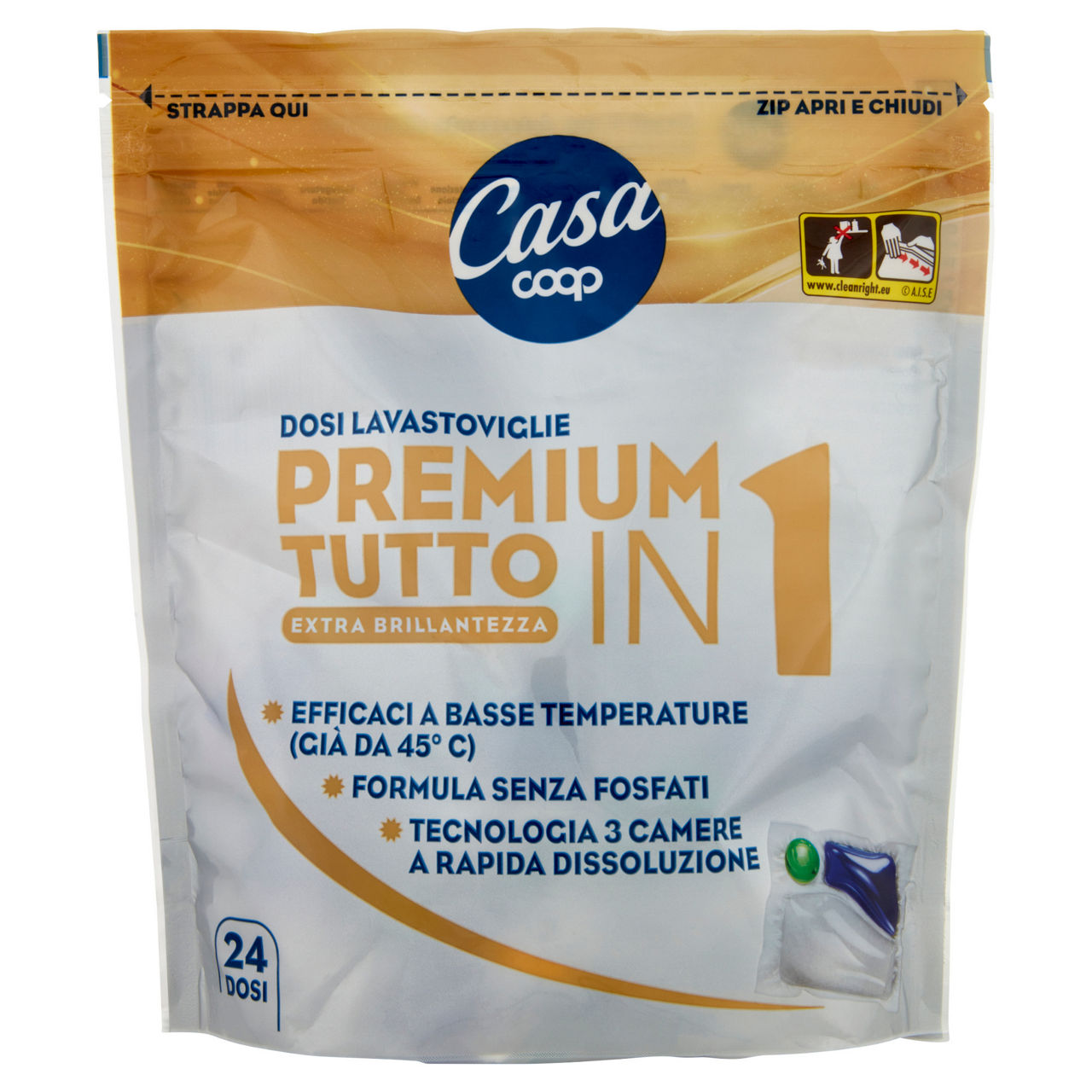 Detersivo lavastoviglie liquido +polvere coop casa pz 24 kg 0.3312 - Immagine 01