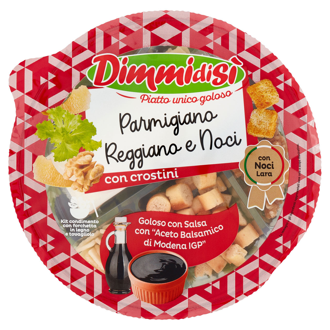 Insalatona con parmigiano noci e crostini 130 gr