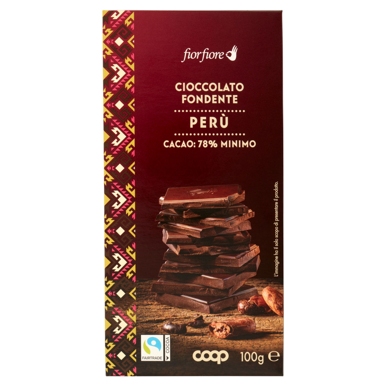 Tavoletta di cioccolato fondente 78% Perù 100 gr - Immagine 01