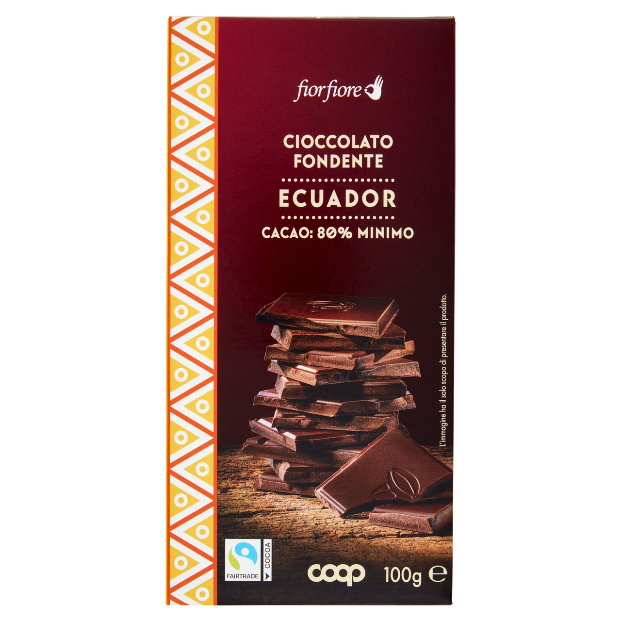 Tavoletta di cioccolato fondente 80% Ecuador 100 gr