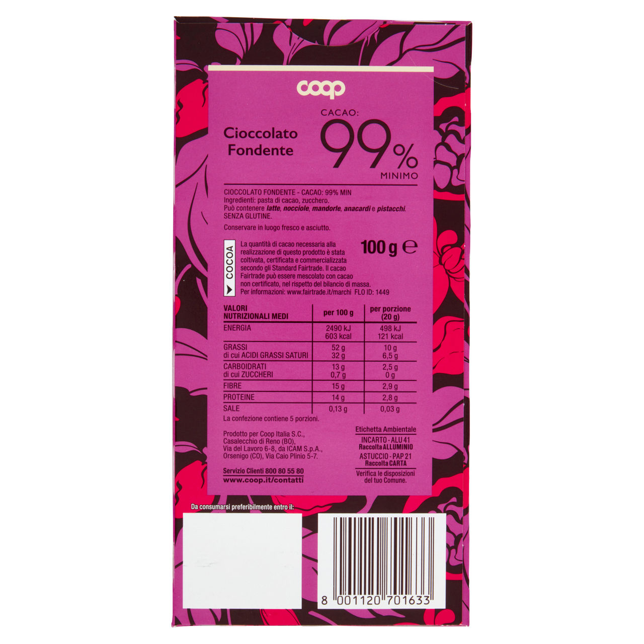 Tavoletta di cioccolato fondente 99% 100 gr - Immagine 31