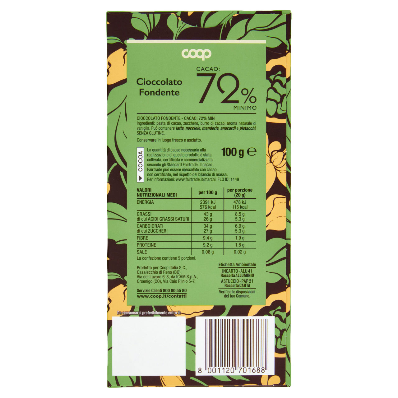 Tavoletta di cioccolato fondente 72% 100 gr - Immagine 31