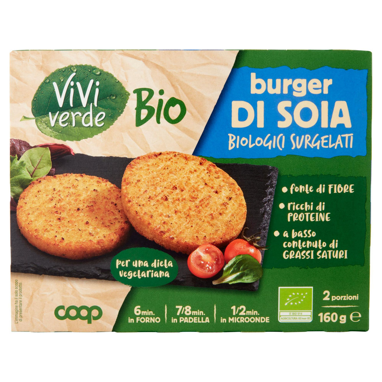 Burger di soia bio surgelati 2 pz 160 gr - Immagine 01