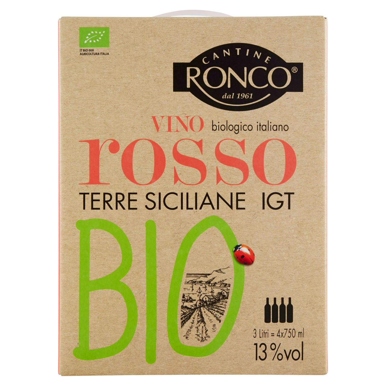 Vino rosso Terre Siciliane IGT bio bag in box 3 lt - Immagine 01