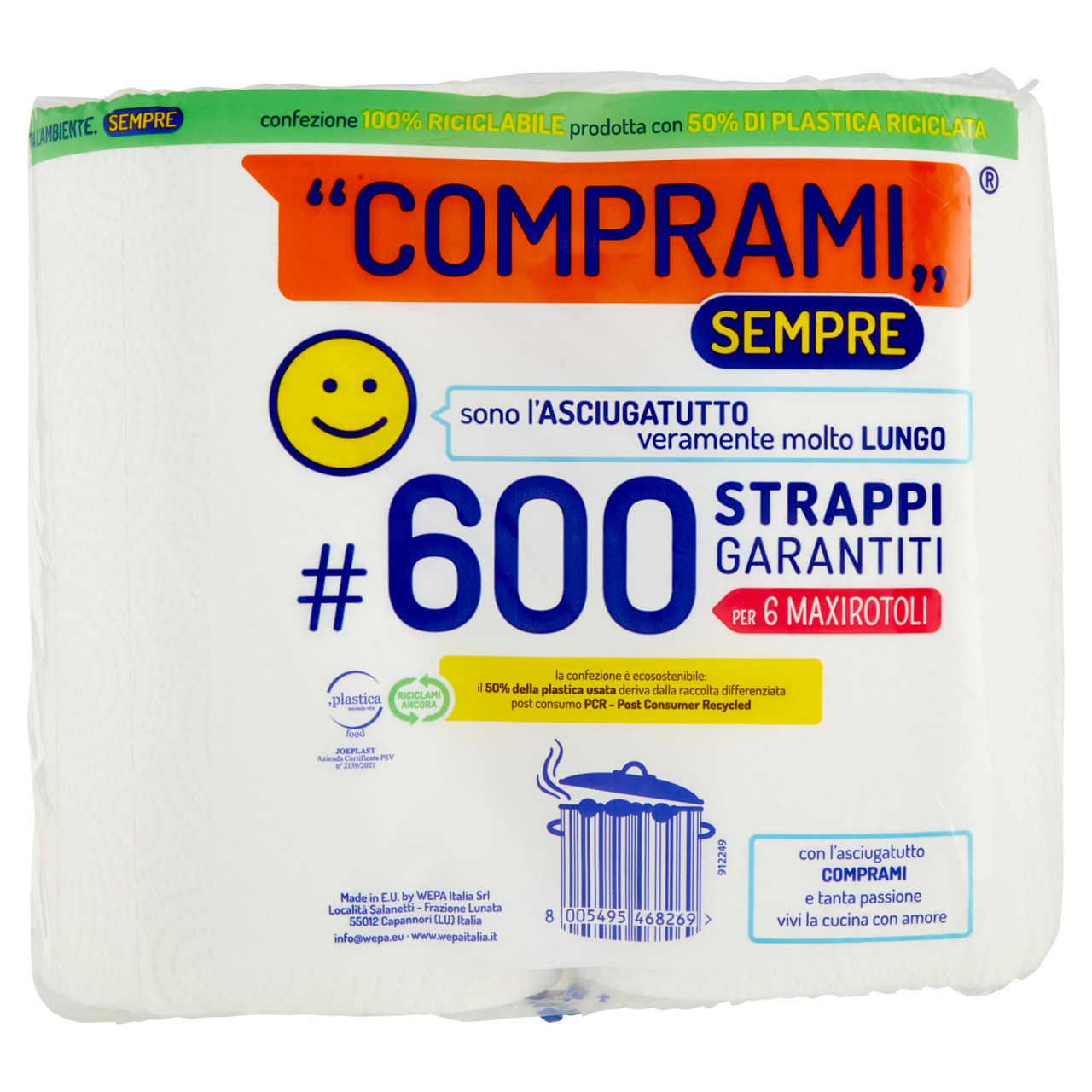 Asciugatutto 3 veli 600 strappi 6 maxirotoli - Immagine 51