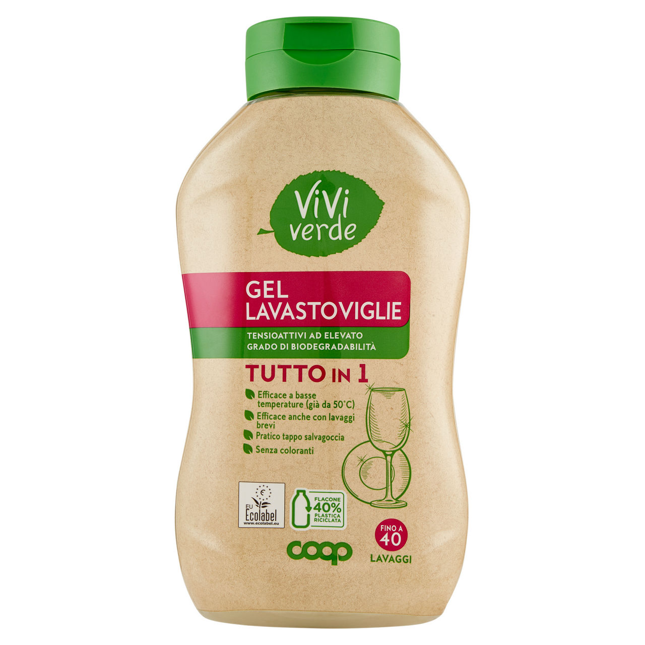 Gel lavastoviglie tutto in 1 8 funzioni vivi verde 640 ml - Immagine 01