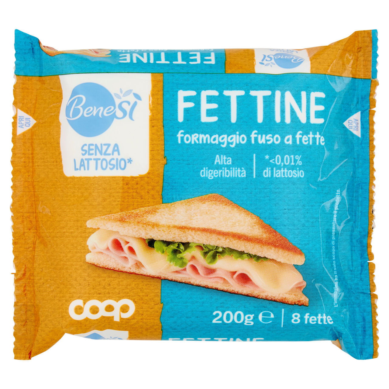 Formaggio a fette senza lattosio 200 gr