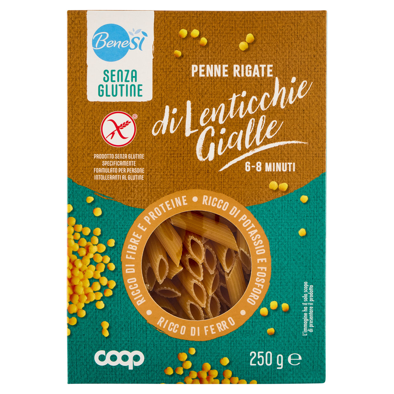 Penne rigate pasta di lenticchie gialle senza glutine 250 gr - Immagine 01