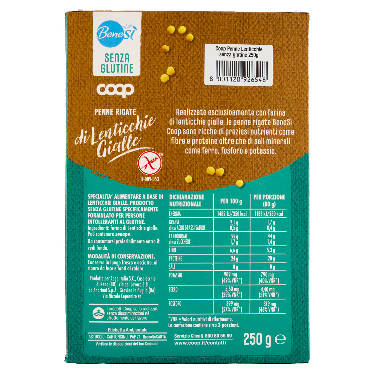 Penne rigate pasta di lenticchie gialle senza glutine 250 gr - Immagine 51