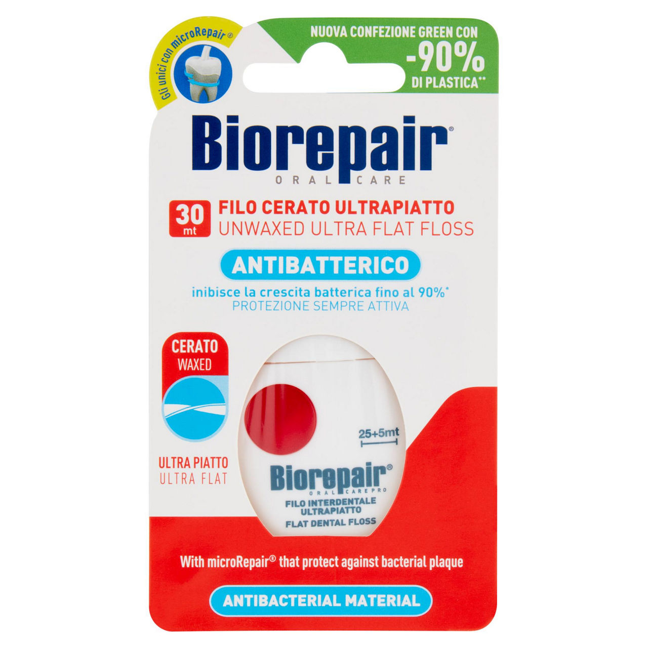 Filo interdentale piatto 30 mt