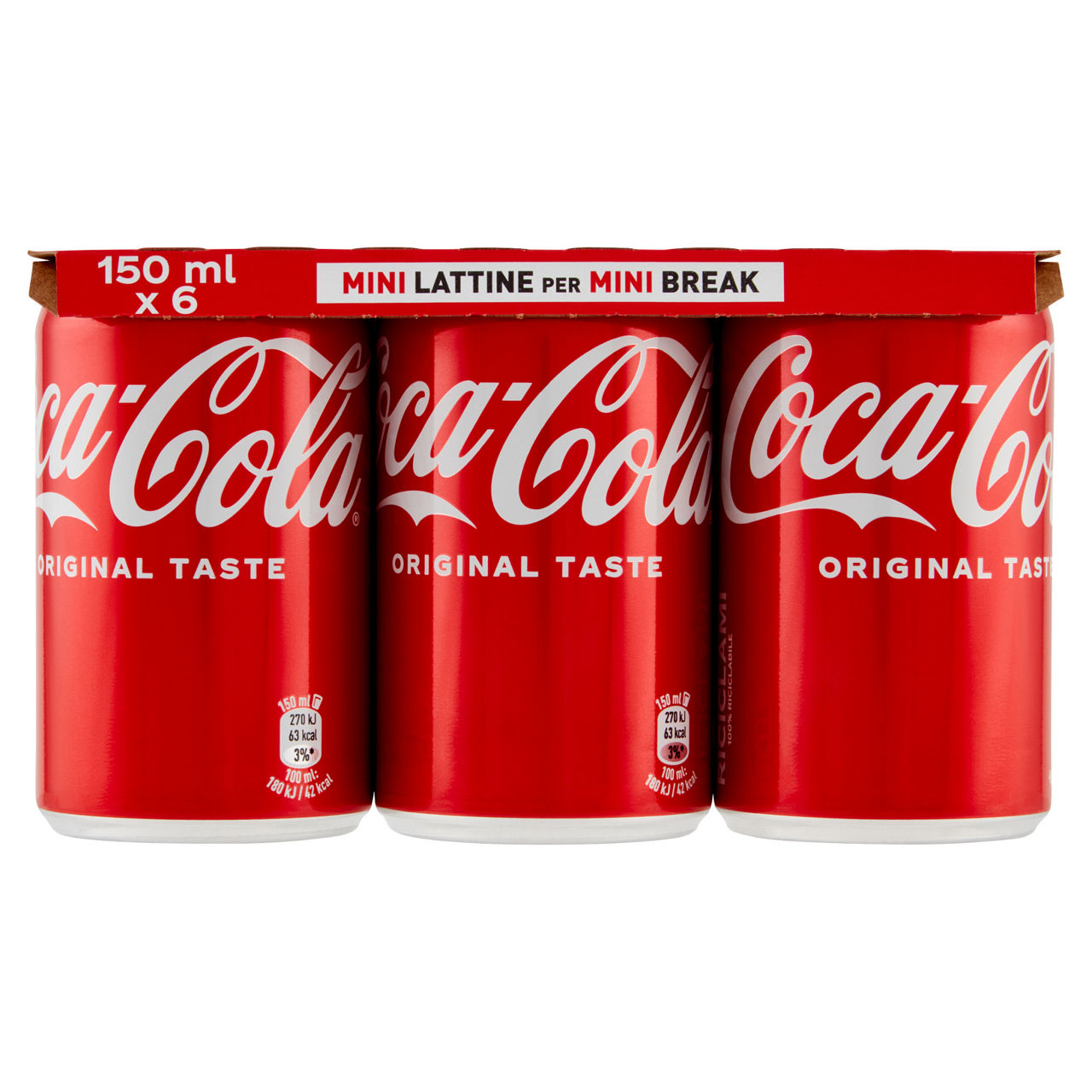 Coca Cola in lattina mini 6 pz x 150 ml - Immagine 01