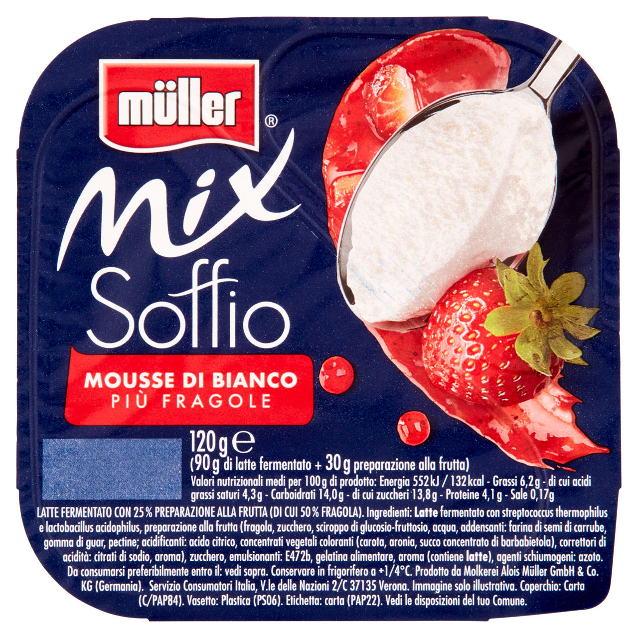 Mousse bianca con fragole 120 gr - Immagine 01