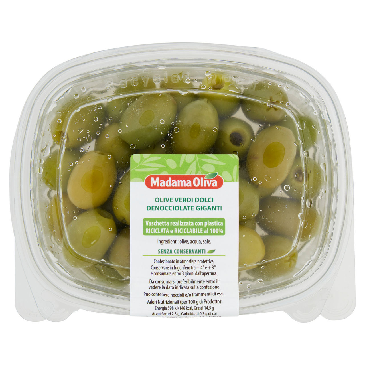 Olive verdi dolci denocciolate giganti
