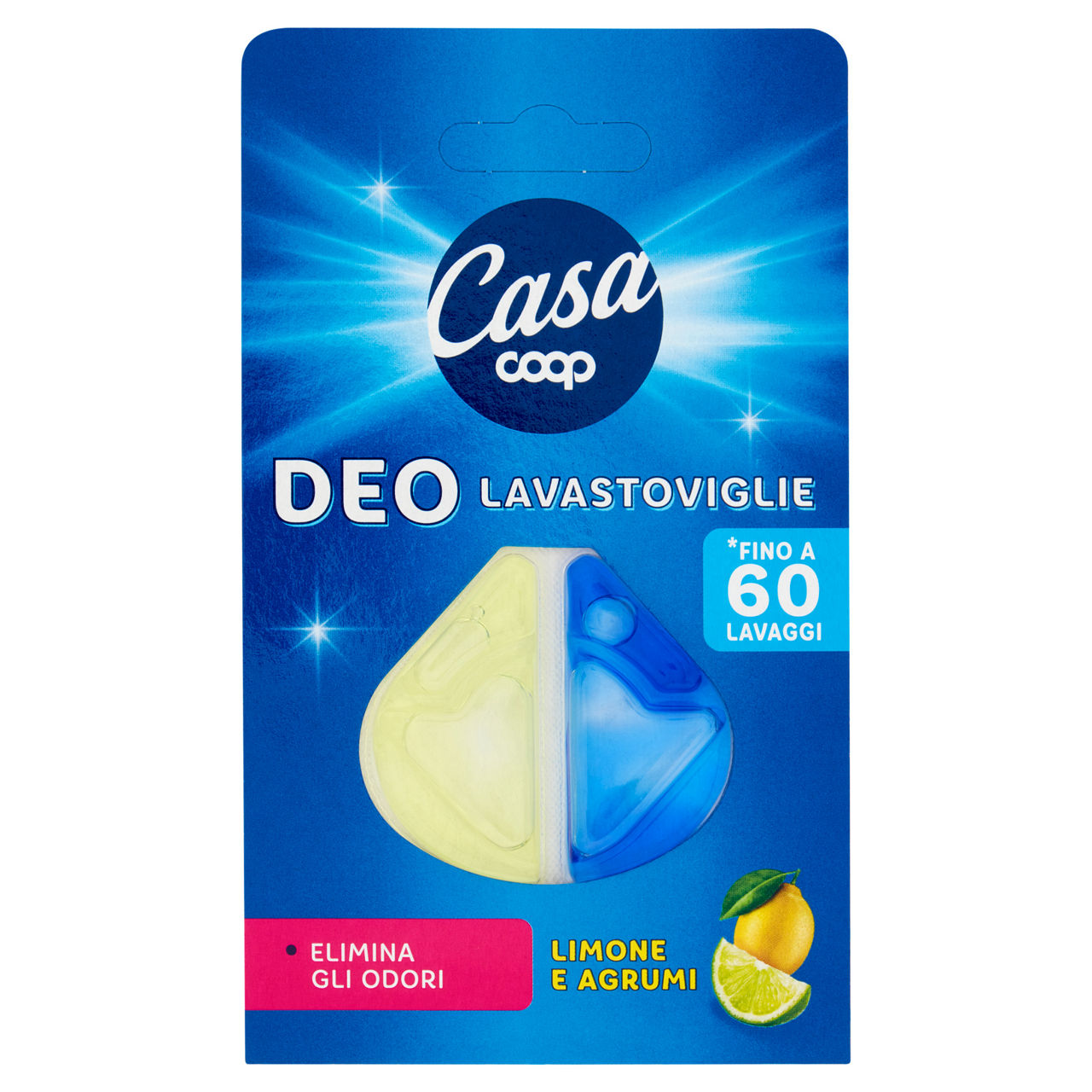 Deodorante lavastoviglie coop casa limone e agrumi 60usi  4 ml. cartoncino pz.1 - Immagine 01