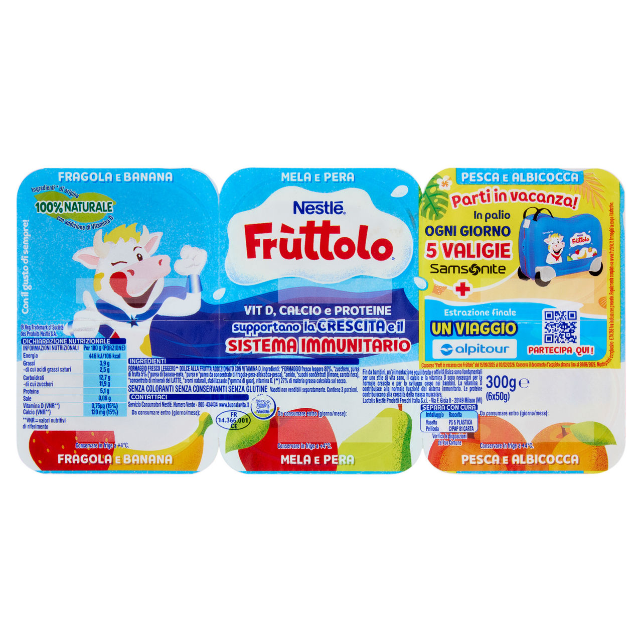 Yogurtino gusti pesca e albicocca mela e pera e fragola e banana 6 pz da 50 gr - Immagine 11